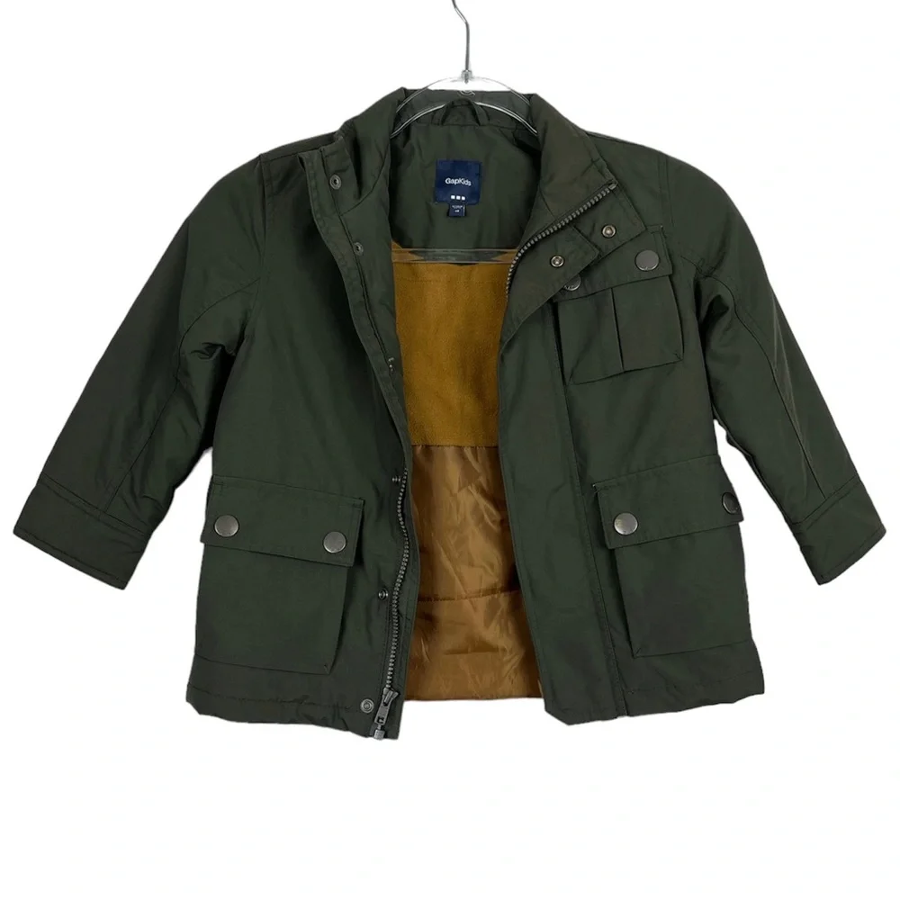 Gap Kids Green Puffy Coat Zip Jacket